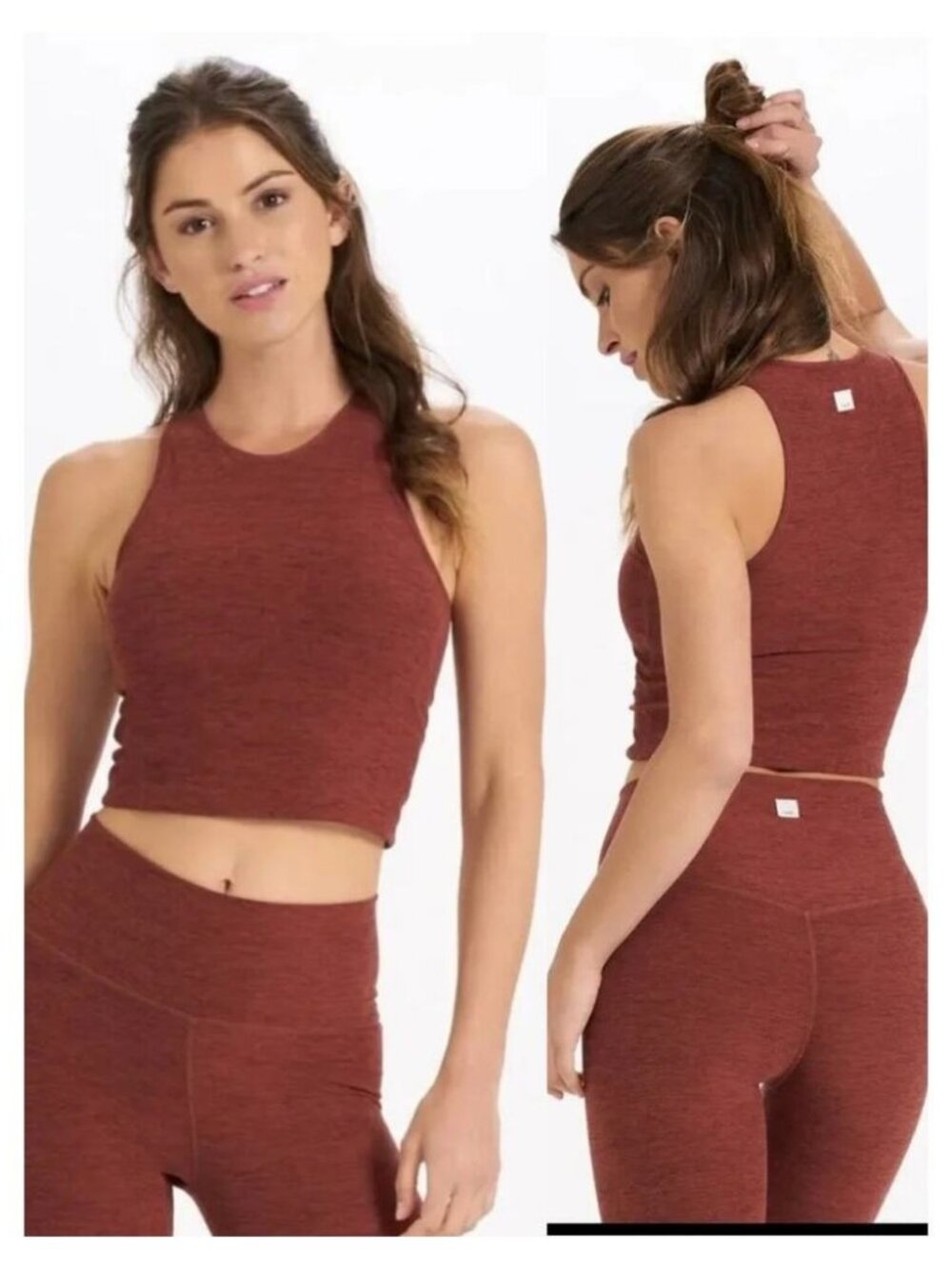 VUORI Elevation Plyo Tank Size Medium Brick Heather